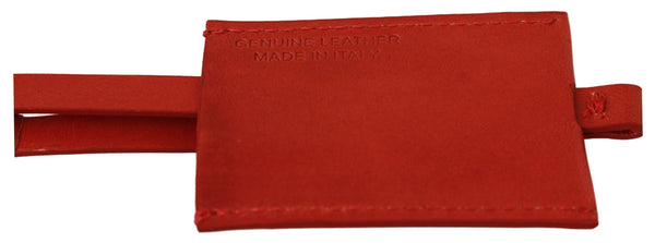 Eleganter Leder- und Metallschlüsselkette - Rot