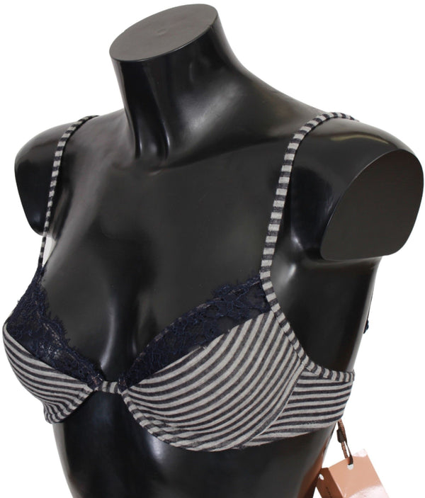 Blu Stripes in pizzo reggisone reggiseno