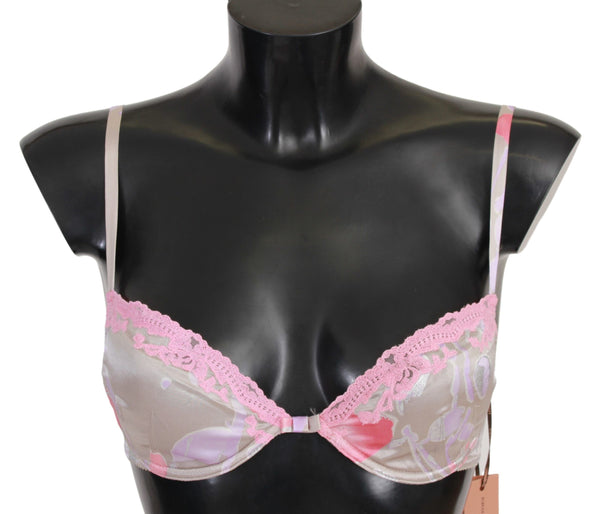 Bra push up in seta in pizzo rosa chic