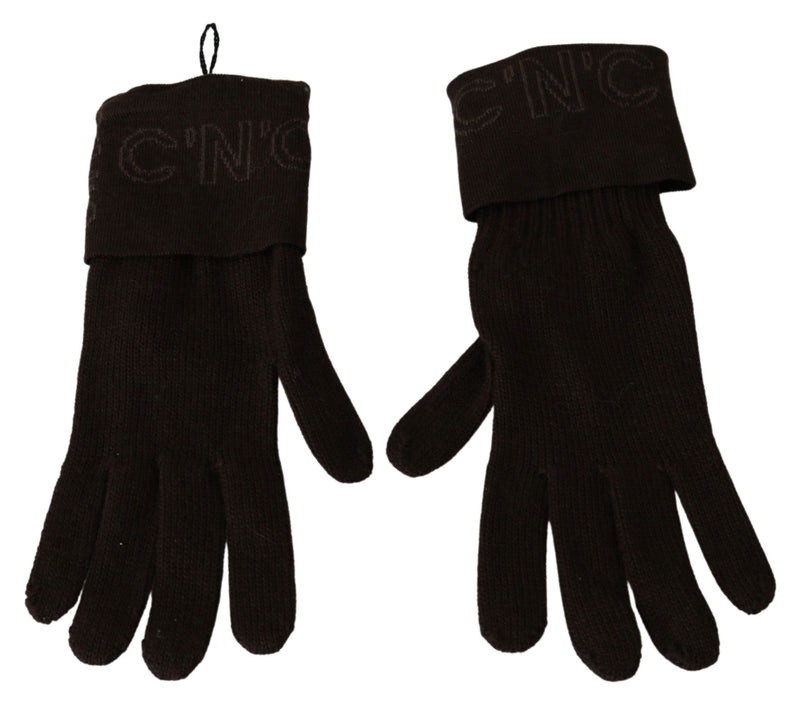 Gants en tricot brun élégant