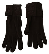 Gants en tricot brun élégant