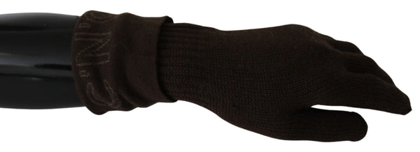 Gants en tricot brun élégant