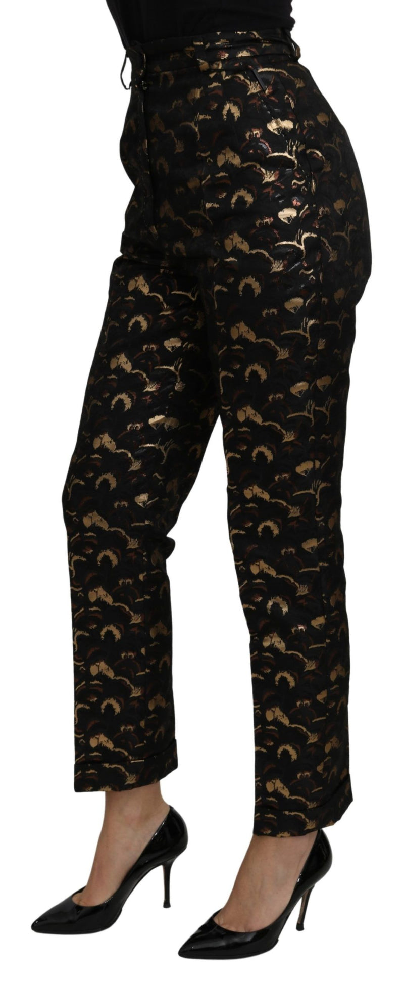 Pantalon en brocade effilé élégant