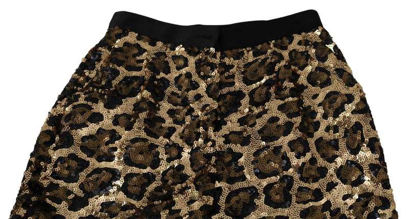 Eleganti pantaloni con paillettes ad alta vita