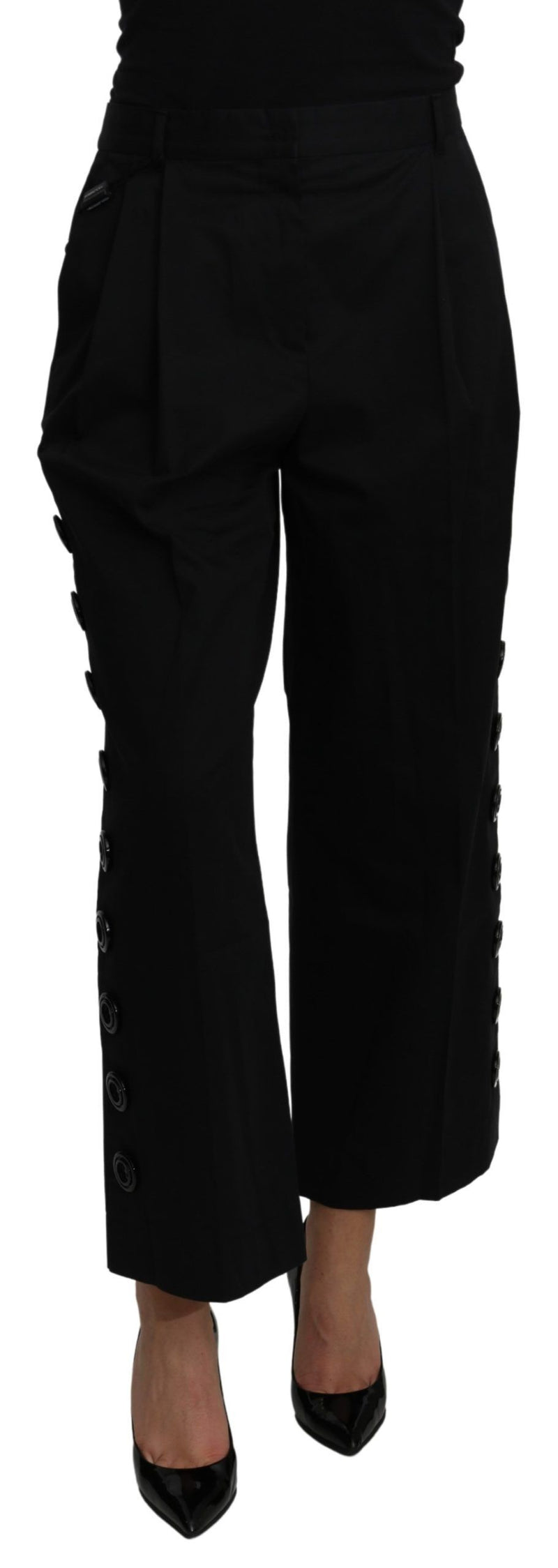 Elegant High Waist Cropped Pants