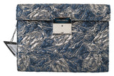 Elegante Blue Croc-Print-Aktentasche Kupplung