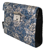 Elegante Blue Croc-Print-Aktentasche Kupplung