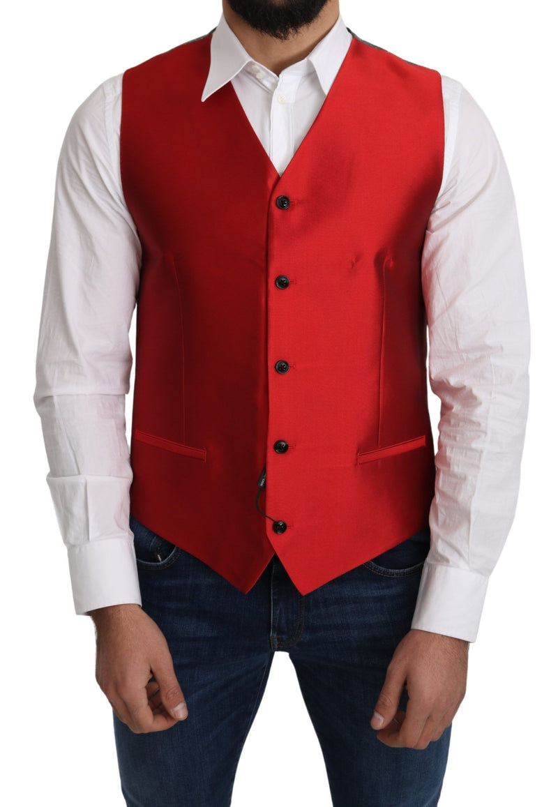 Gilet formel de soie rouge ravissante