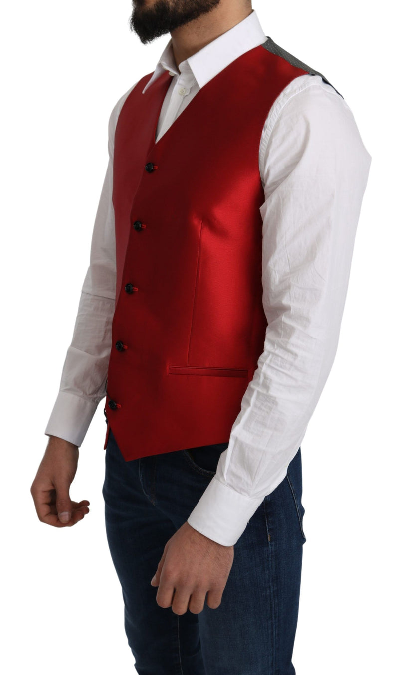 Gilet formel de soie rouge ravissante