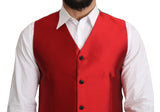 Ravishing Red Silk Formal Vest