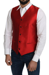 Gilet formel de soie rouge ravissante