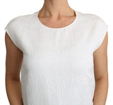 Blusa di miscela di cotone bianco elegante