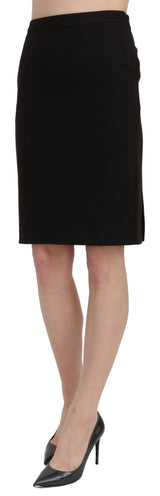 Chic High Waist Black Linen Feart