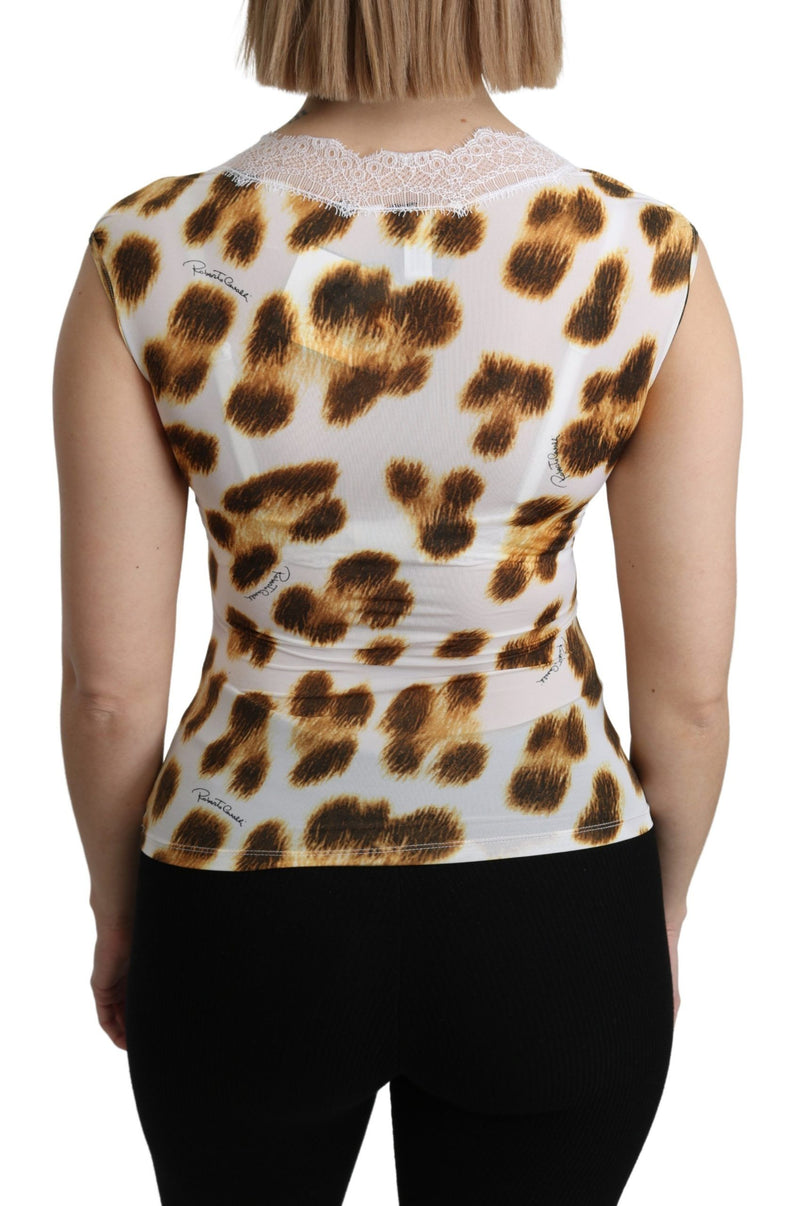 Top de blusa de lencería de leopardo elegante