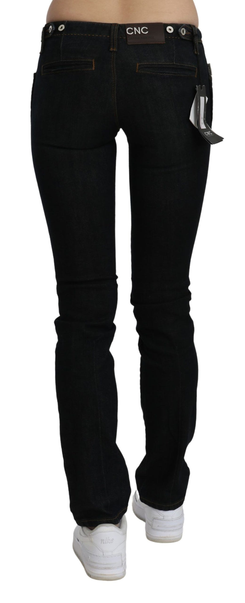 Chic Black Mid Mid Slim Fit Denim Jeans