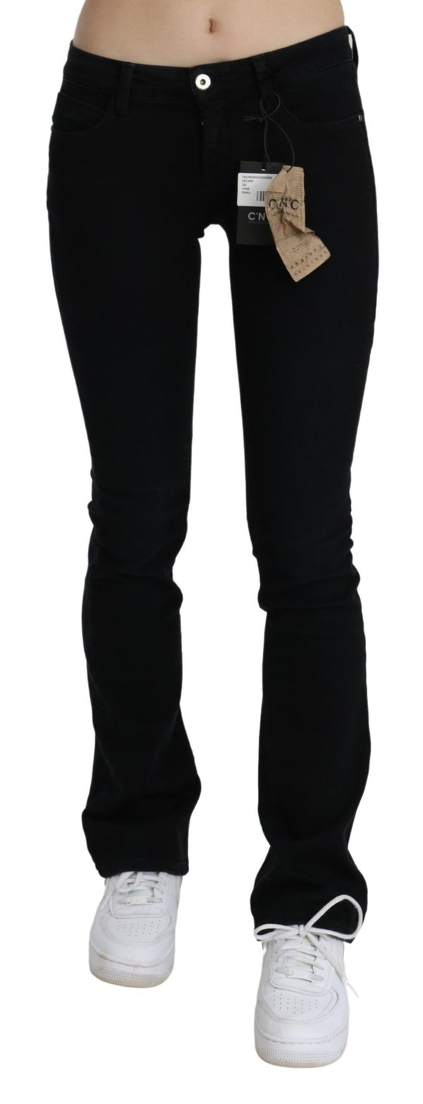 Chic Black Slim Fit Low Taille Jeans