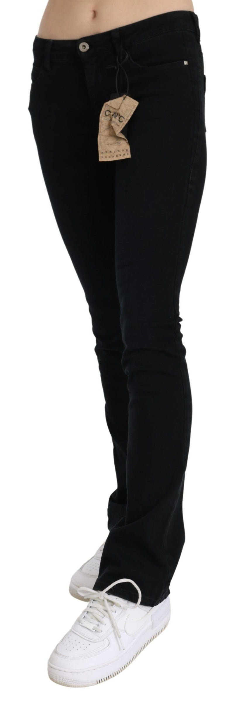 Chic Black Slim Fit Low Taille Jeans