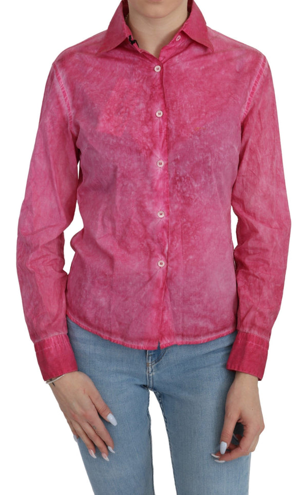 Chic Pink Cotton Polobluse von Ermanno SCERVINO