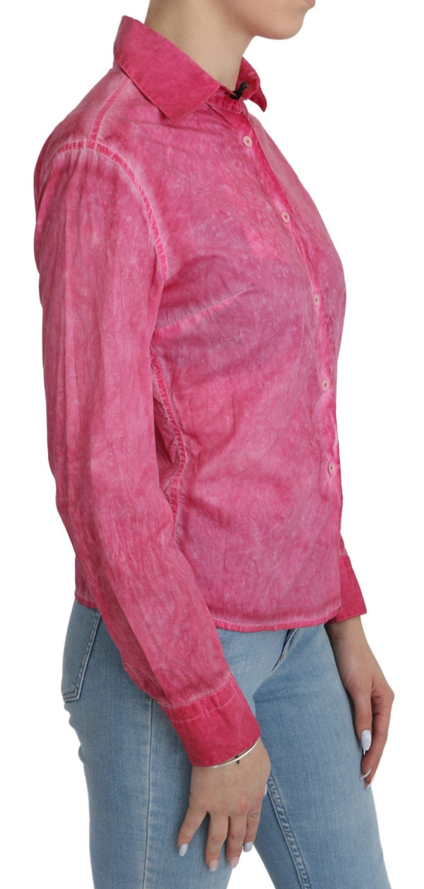 Chic Pink Cotton Polobluse von Ermanno SCERVINO