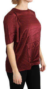 Blusa Bordeaux di seta elegante