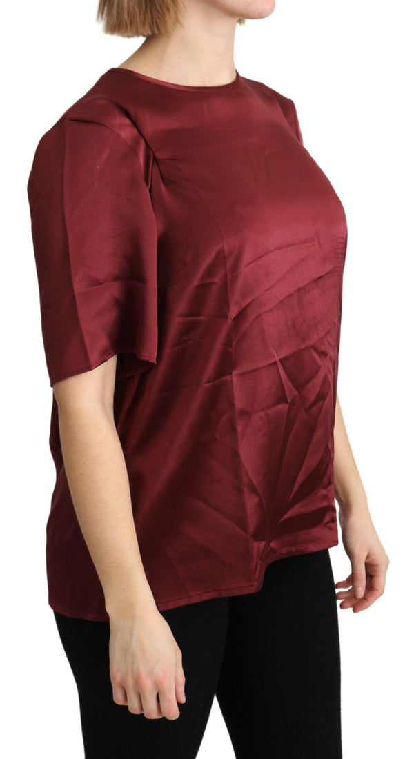 Blusa Bordeaux di seta elegante