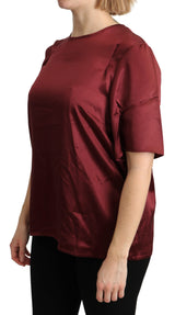 Elegante Seidenbordeauxbluse