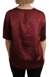 Elegante Seidenbordeauxbluse