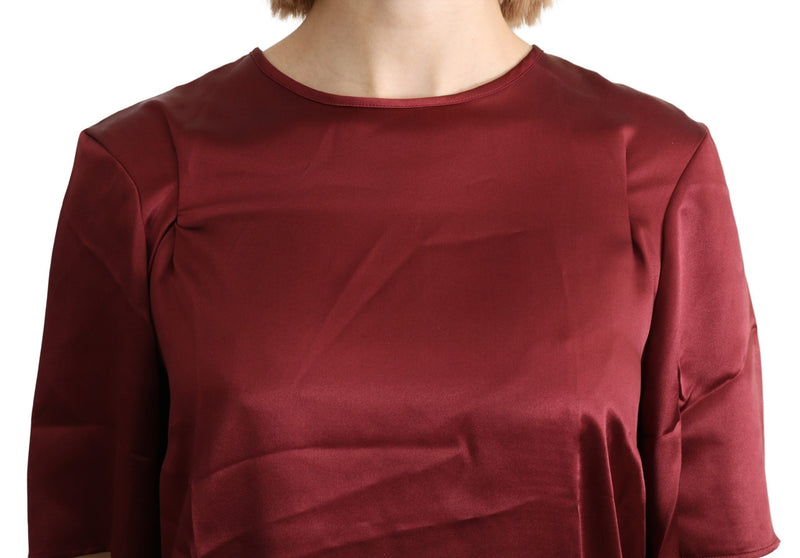 Elegant Silk Bordeaux Blouse