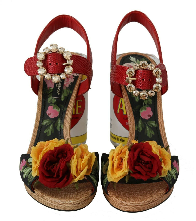 Sandalias de cristal floral multicolor