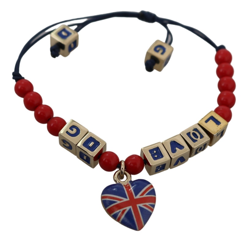 Pulsera de mezcla de algodón de vidrio rojo azul elegante