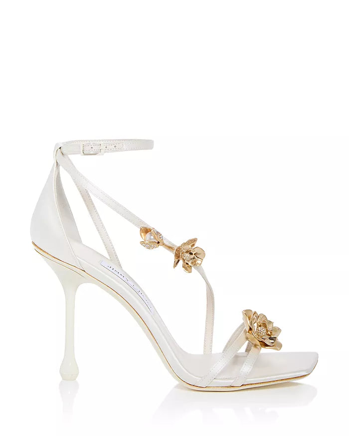 Women's Zea 95 Flower Jewel Satin Sandals
