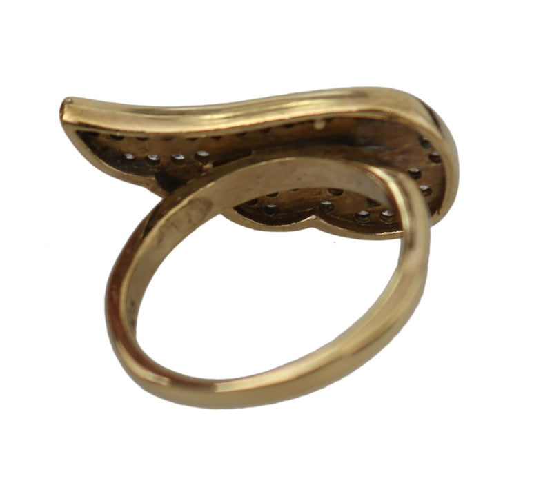 Elegante anillo adornado con cristal de oro