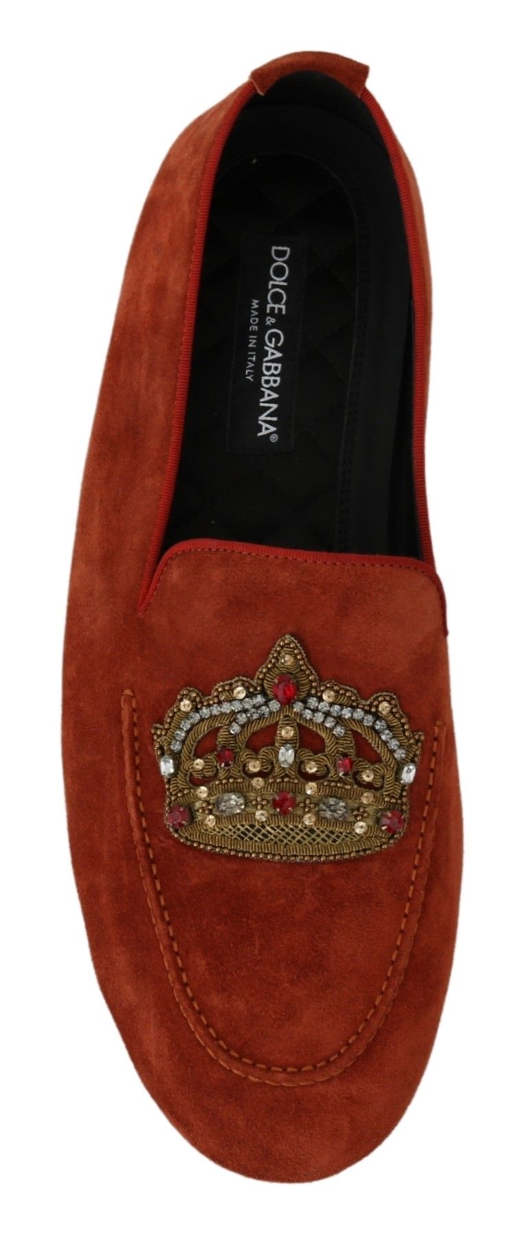 Eleganti pantofole di moccasina in pelle arancione