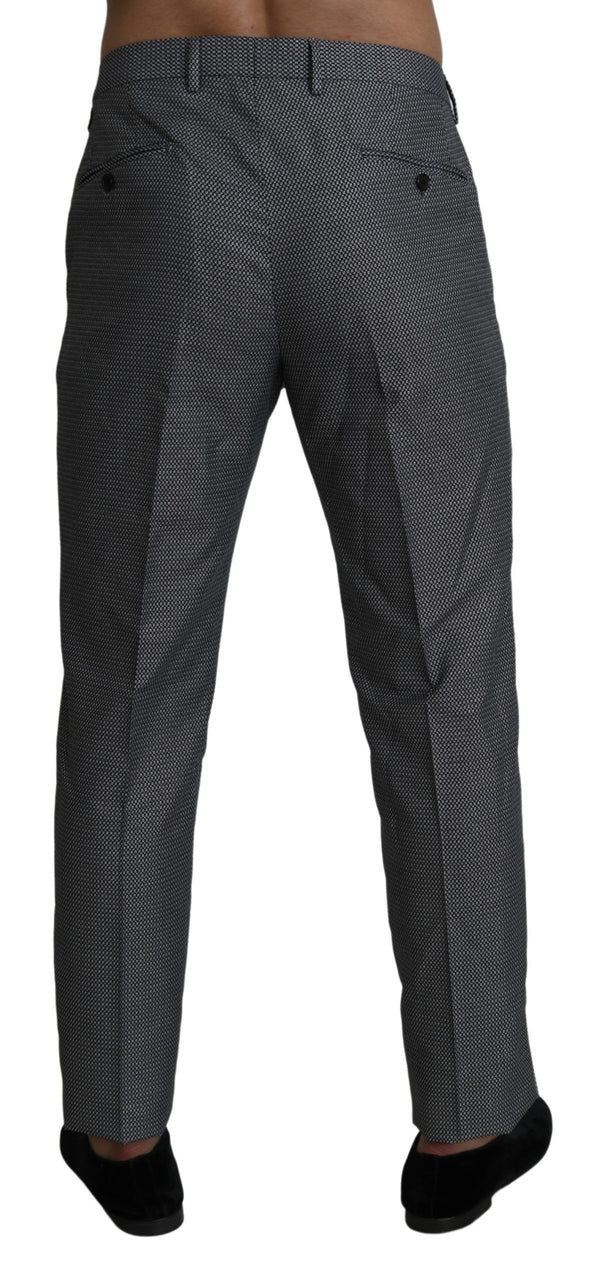 Elegantes pantalones de vestir grises grises delgados