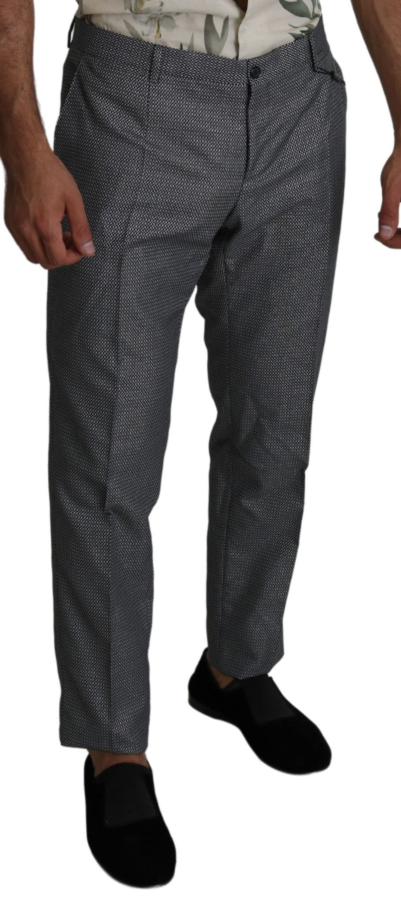 Elegantes pantalones de vestir grises grises delgados