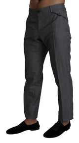 Elegante graue schlanke Fit -Kleiderhose