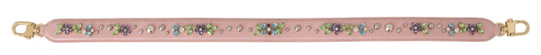 Stunning Pink Crystal Studded Leather Strap