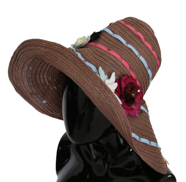 Elegante sombrero de paja con acentos florales