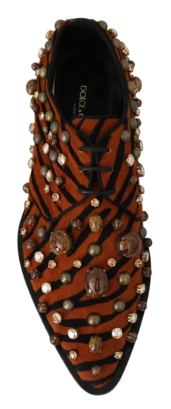 Tiger Match Crystal Embellid Flats