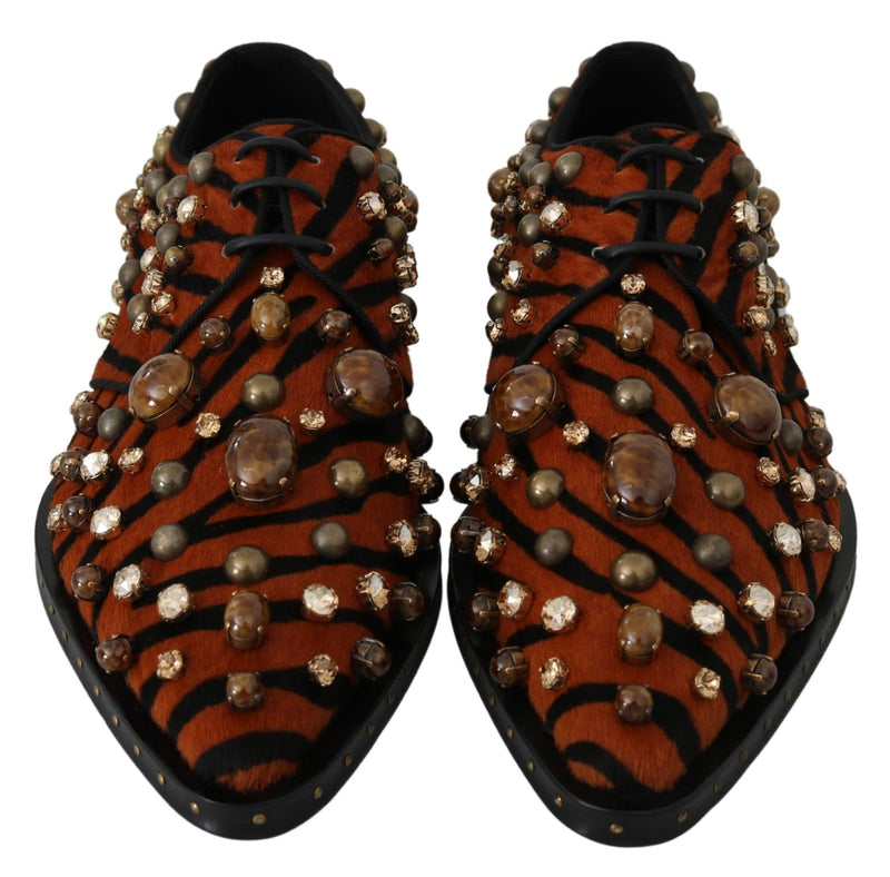 Tiger Match Crystal Embellid Flats