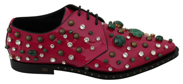 Fuchsia Rose Crystal Patent Flats