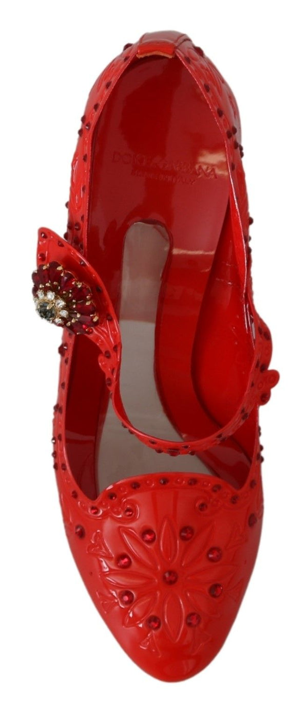 Chic rotes Kristall Cinderella -Pumpen