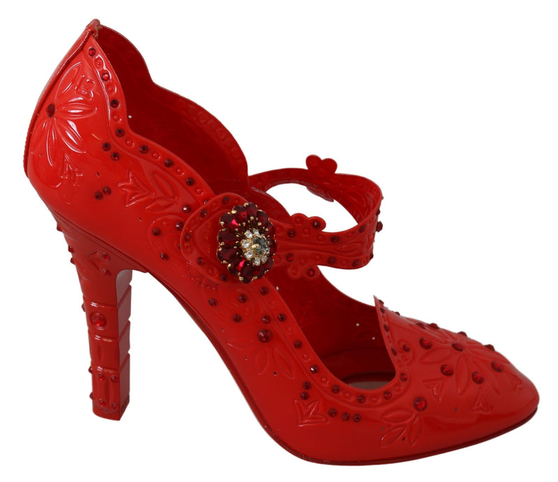 Chic rotes Kristall Cinderella -Pumpen