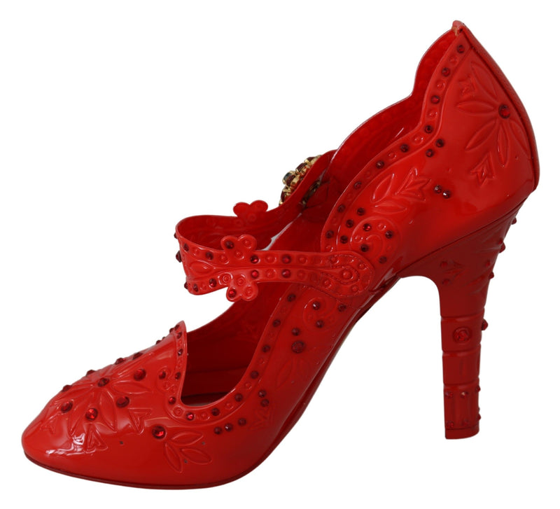 Chic rotes Kristall Cinderella -Pumpen