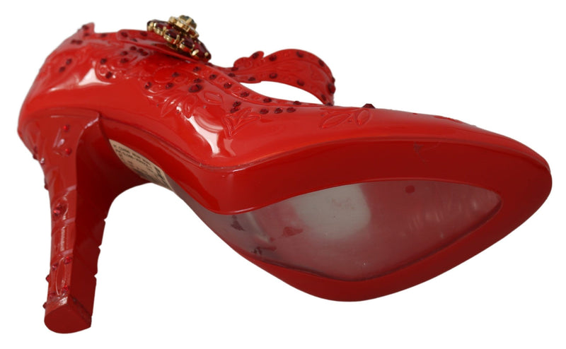 Chic rotes Kristall Cinderella -Pumpen