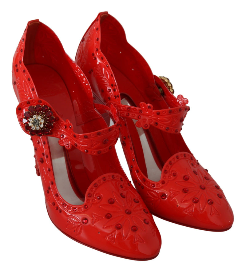 Chic rotes Kristall Cinderella -Pumpen