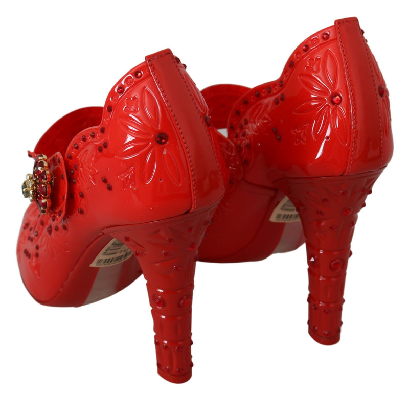 Chic rotes Kristall Cinderella -Pumpen