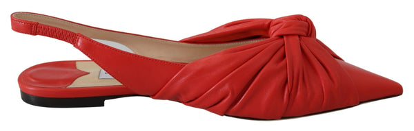 Chic Red Speced Toe Leder Flats