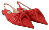 Chic Red Speced Toe Leder Flats