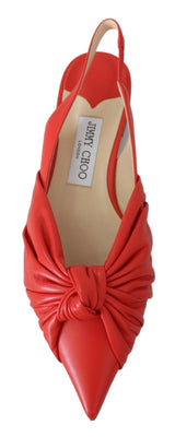 Chic Red Speced Toe Leder Flats